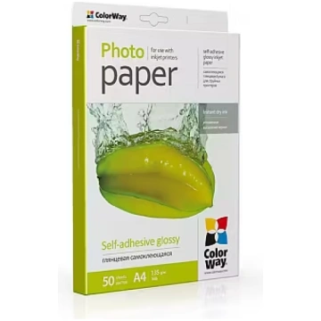 ColorWay Glossy Self-adhesive Photo Paper, 135g/m,