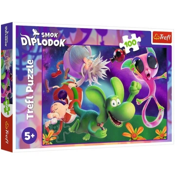 Puzzle Trefl Diplodocus pūķis un draugi, 100 gabal