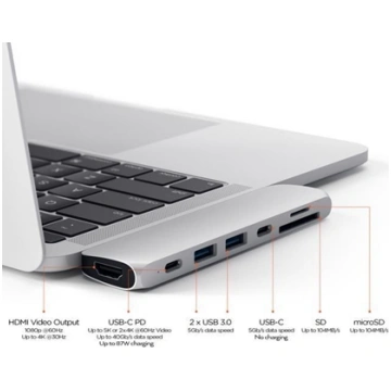 Satechi Type-C Pro Hub 4K HDMI space gray ST-CMBPM