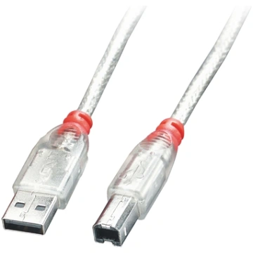 Lindy USB 2.0 cable type A/B, tranparent, 3m 41754