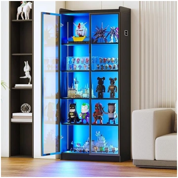 Gurexl Display Cabinet with LED Lighting and Intel