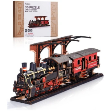 3D koka konstruktors Robotime Steam Journey