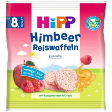 Krekeri Hipp rīsu ar aveņu garšu Bio 30g