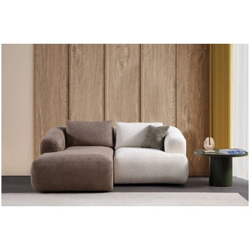 Stūra dīvāns Sofia, brūns/balts Atelier Del Sofa