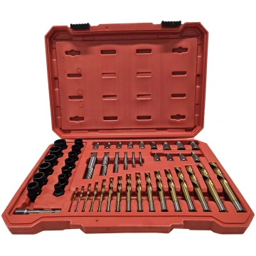 BOLT AND NUT EXTRACTOR SET WITH LEFT-CUTTING DRILL