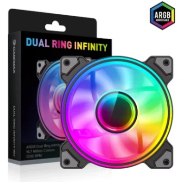 Gamemax Case Fan DUAL RING INFINITY BK Black