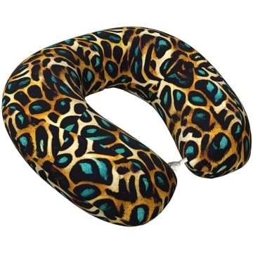 Zilzaļš „Leopard“ ceļojuma spilvens, kakla spilven