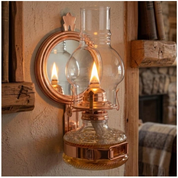 Brilagi - petrolejas lampa MERLIN ar spoguli, bron