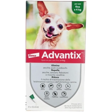 Advantix Spot-on per Cani fino a 4 kg 4 Pipette EL