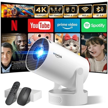 Mini projektors atbalsta 4K 1080P, portatīvais pro