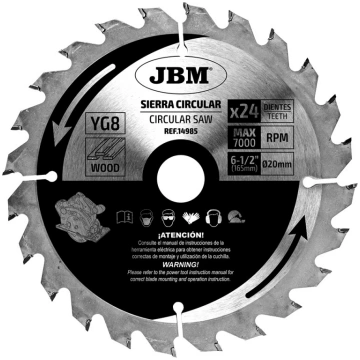 Zāģa ripa 24z 165mm kokam, JBM