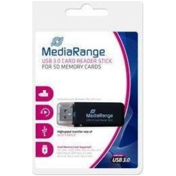 MediaRange USB 3.0 Speicherkartenleser-Stick schwa