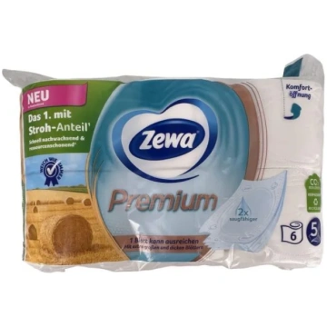 Tualetes papīrs Premium 5 kārtas, 6 ruļļi Zewa