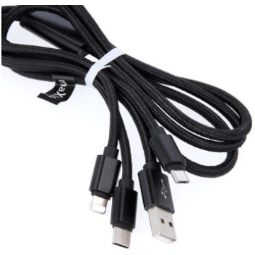 Maxlife 3in1 cable USB - Lightning + USB-C + micro