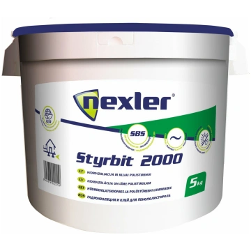 Bitumena mastika Nexler STYRBIT 2000, 5 kg, melna