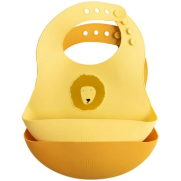 Set bavaglini in silicone, 2 pezzi, giallo fantasi