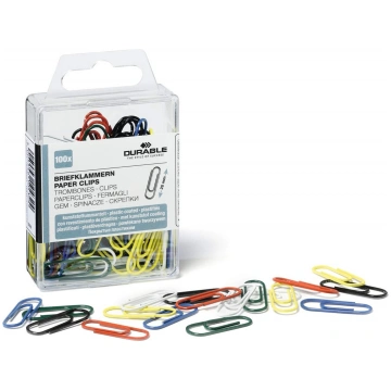 DURABLE - paper clips - round - 26 mm - assorted c