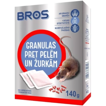 Bros granulas pret pelēm un žurkām 140gr