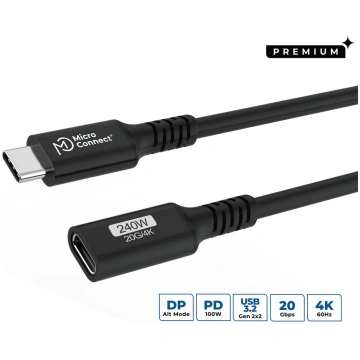 MicroConnect Premium USB-C cable Extender 1.5m 20G