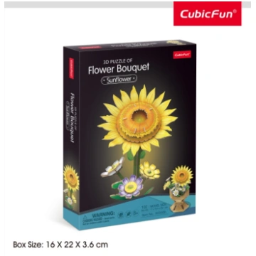 CUBICFUN 3D puzle ziedu pušķis - saulespuķe CUBIC