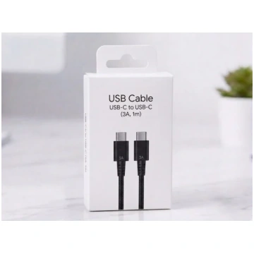 Fast charging Type-C to Type-C cable (3A, 1m), Bla