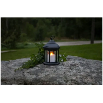 LED gaismas dekors laterna melna 2xAA 0,03W 17x26c