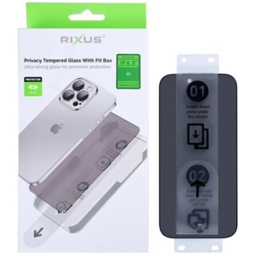 Rixus aizsargstikls Privacy Glass ar Fit Box piemē