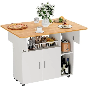 Mobile Folding Table, Folding Dining Table on Whee