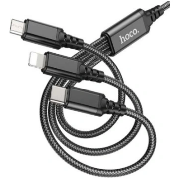 Datu kabelis 3in1 (microUSB, iPhone lightning, USB