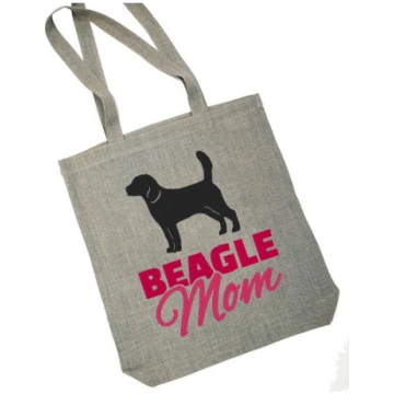 Izšuvums uz iepirkumu somas [Beagle mom]