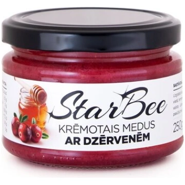 Krēmotais medus ar dzērvenēm 250 g