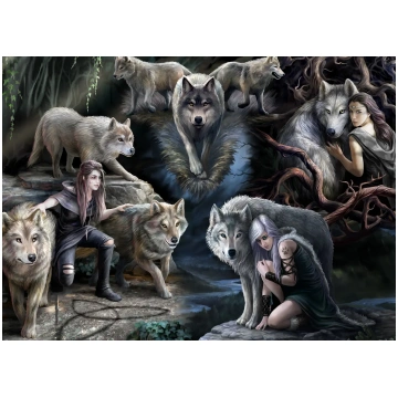 Puzzle Anne Stokes - Wolf Collage BlueBird