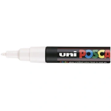 Marķieris UNI Posca PC-3M, apaļš, 0,9–1,3 mm, balt
