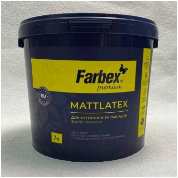 Krāsa sienām un fasādei MATTLATEX Farbex lateksa m