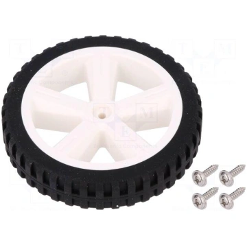 Wheel | white,black | Shaft: two sides flattened |