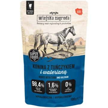 WIEJSKA ZAGRODA Superfoods Zirgu gaļa ar tunzivīm 