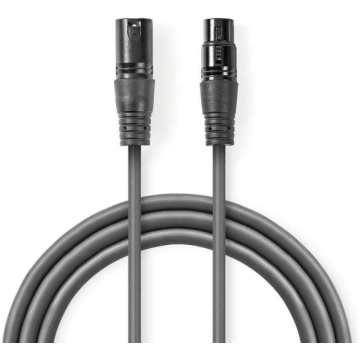 Kabelis Nedis XLR M - XLR F 0.5m COTH15010GY05
