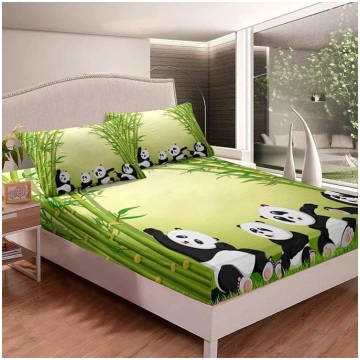 Bērnu Panda Cute Animal Pattern Fitted Sheet 90 x 
