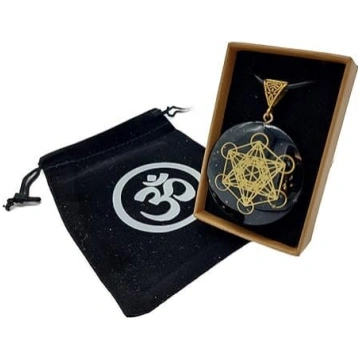 Orgonīta melnais turmalīns dārgakmens Čakru amulet