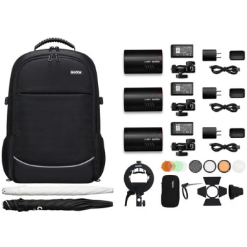 Godox AD100Pro TTL 3 Flashes Backpack Kit