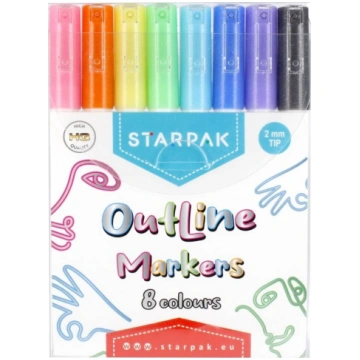Starpak CONTOUR MARKER OUTLINE METALC 8 COL STK WB