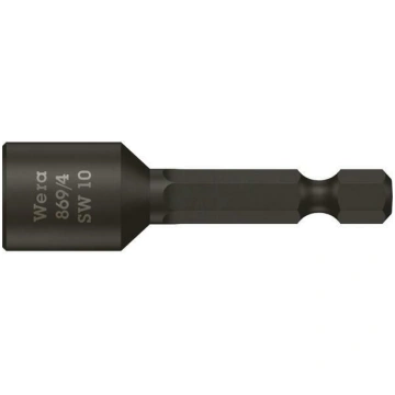 Screwdriver bit; 6-angles socket; 1/4"; HEX 10mm; 