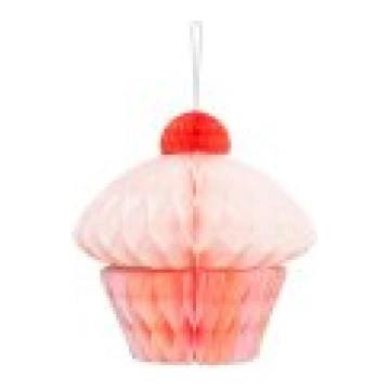 Honeycomb paper decoration Cupcake, 20 cm, mix