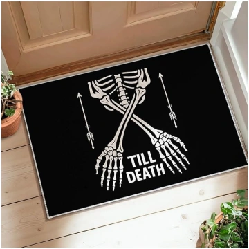 Skeleta paklājs Halloween Gothic Arrow Teksts Hall
