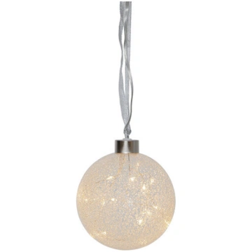 Dekorācija Stikla bumba Glow Snow 10cm, 15 LED gai