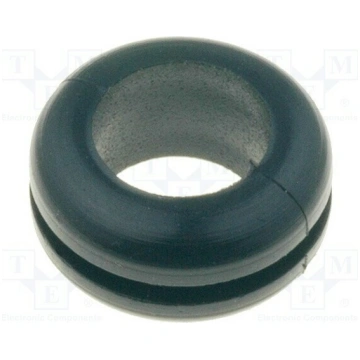 Grommet; Ømount.hole: 8mm; Øhole: 6mm; PVC; black;