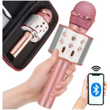 Bezvadu mikrofons Bluetooth karaoke skaļrunis apaļ