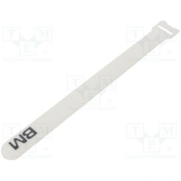 Hook and loop fastener; L: 229mm; W: 19mm; white; 