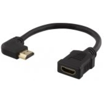 Deltaco Flexible angled HDMI 1.4 adapter 0,2m blac