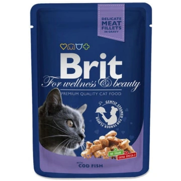 BRIT PREMIUM CHUNKS COD FISH konservi kaķiem Menca